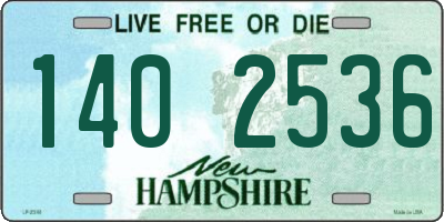 NH license plate 1402536