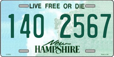 NH license plate 1402567