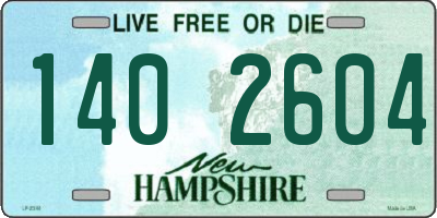 NH license plate 1402604