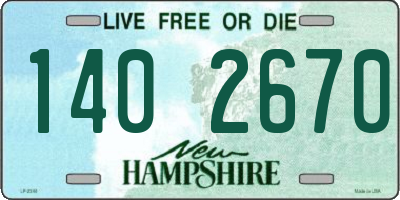 NH license plate 1402670