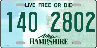 NH license plate 1402802