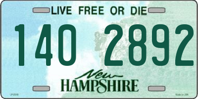 NH license plate 1402892