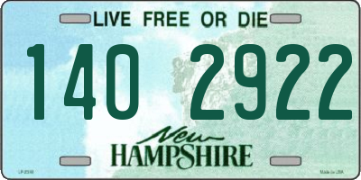 NH license plate 1402922