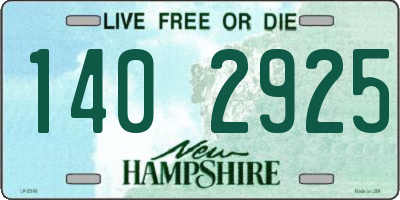 NH license plate 1402925