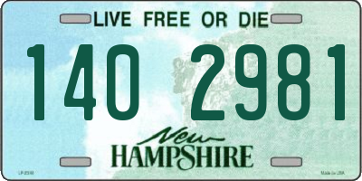 NH license plate 1402981