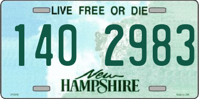 NH license plate 1402983