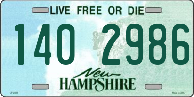 NH license plate 1402986