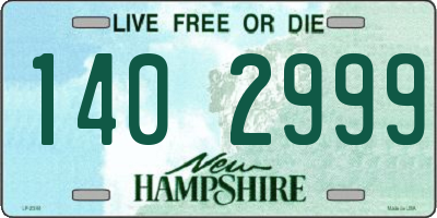 NH license plate 1402999