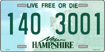 NH license plate 1403001