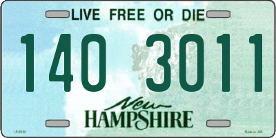 NH license plate 1403011