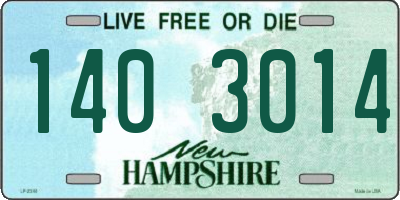 NH license plate 1403014