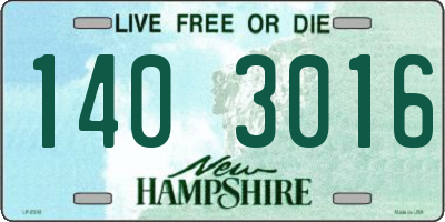 NH license plate 1403016