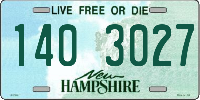 NH license plate 1403027