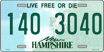 NH license plate 1403040
