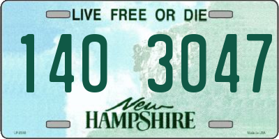 NH license plate 1403047