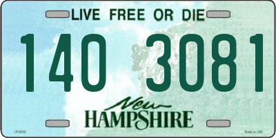 NH license plate 1403081