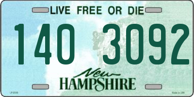 NH license plate 1403092