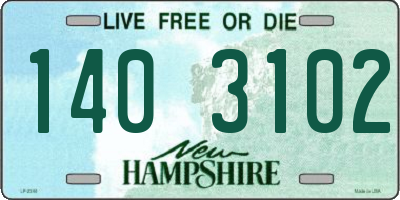 NH license plate 1403102
