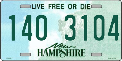 NH license plate 1403104