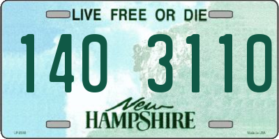NH license plate 1403110
