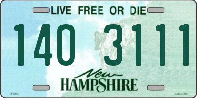 NH license plate 1403111