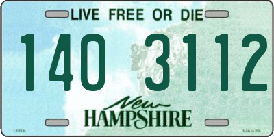 NH license plate 1403112