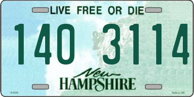 NH license plate 1403114