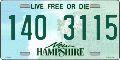NH license plate 1403115