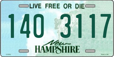 NH license plate 1403117