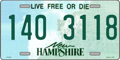 NH license plate 1403118