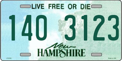 NH license plate 1403123