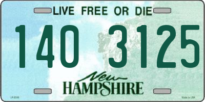NH license plate 1403125