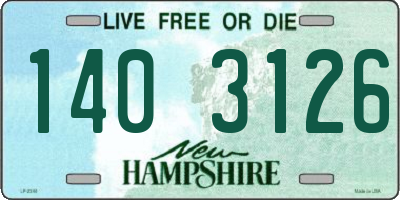 NH license plate 1403126