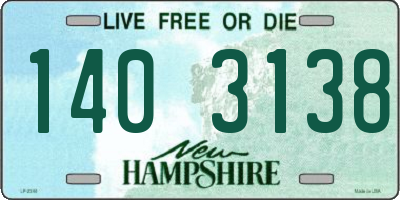 NH license plate 1403138