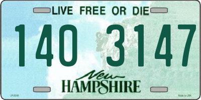 NH license plate 1403147