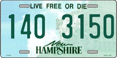 NH license plate 1403150