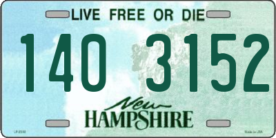 NH license plate 1403152