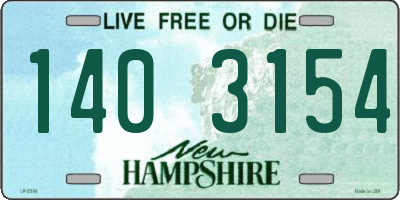 NH license plate 1403154