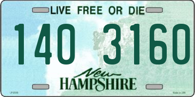 NH license plate 1403160