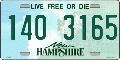 NH license plate 1403165