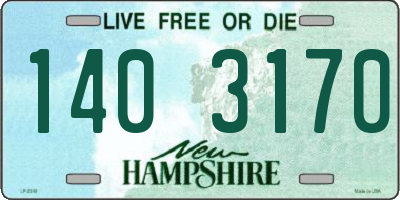 NH license plate 1403170