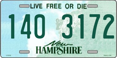NH license plate 1403172