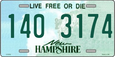 NH license plate 1403174