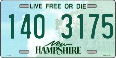 NH license plate 1403175