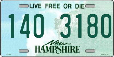 NH license plate 1403180