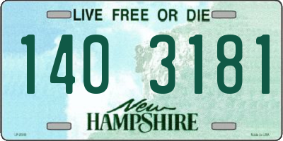 NH license plate 1403181