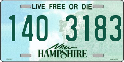 NH license plate 1403183