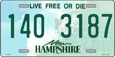 NH license plate 1403187
