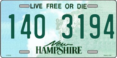 NH license plate 1403194