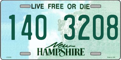 NH license plate 1403208